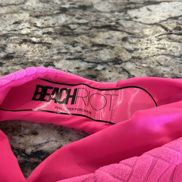 Beach Riot Celine Cutout One-Shoulder One-Piece Swimsuit Strawberry Moon Sz XS - Picture 11 of 11